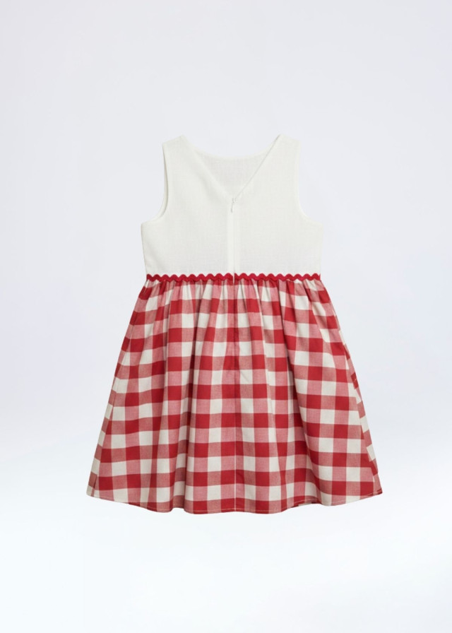 Vestido niña vichy rojo