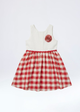 Vestido niña vichy rojo