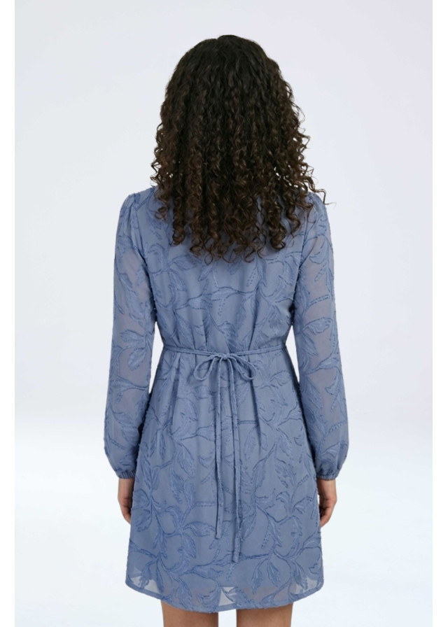 Vestido color Celeste manga larga para mujer