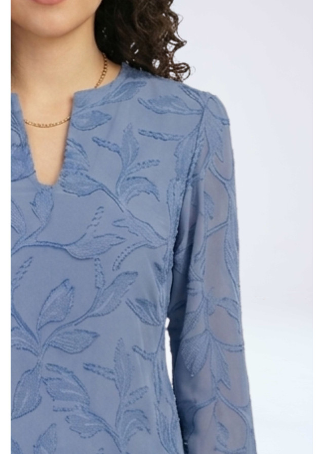 Vestido color Celeste manga larga para mujer