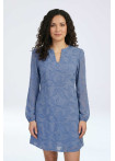 Vestido color Celeste manga larga para mujer