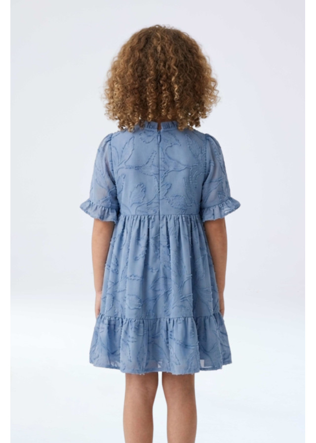 Vestido manga 3/4 celeste para niña