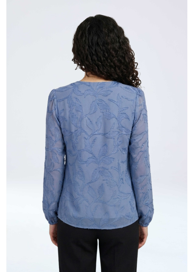 Blusa Manga Larga Celeste para mujer