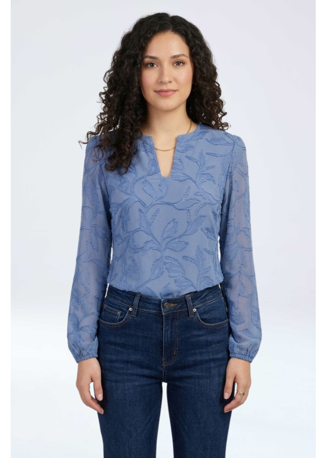 Blusa Manga Larga Celeste para mujer