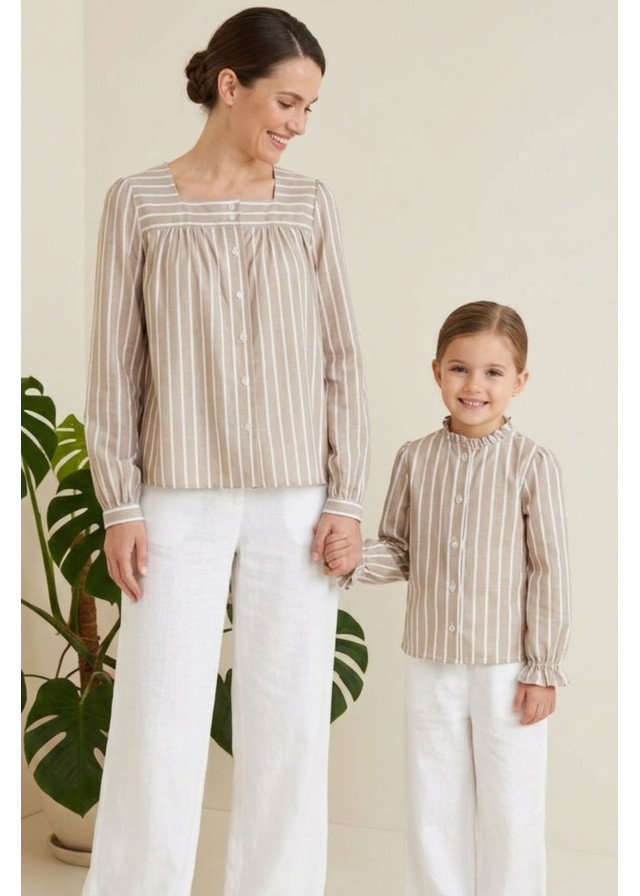 Blusa Listada en algodón para mujer