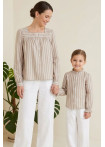 Blusa Listada en algodón para mujer