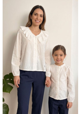 Blusa Cuello Volantes Para Mujer
