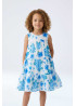 Vestido para niña de gasa estampada con flores azules