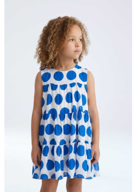 Vestido estampado de círculos azules para niña